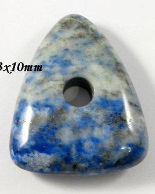 5863 - Pandantiv, lapis lazuli, albastru bleu alb, triunghi