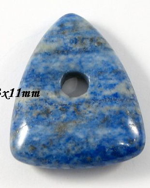 5864 - Pandantiv, lapis lazuli, albastru bleu alb, triunghi