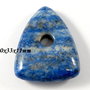 5865 - Pandantiv, lapis lazuli, albastru bleu alb, triunghi
