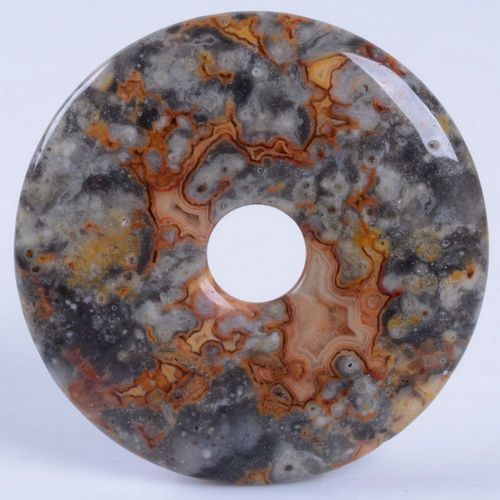 5878 - Pandantiv, agata crazy lace, donut, 50x7mm