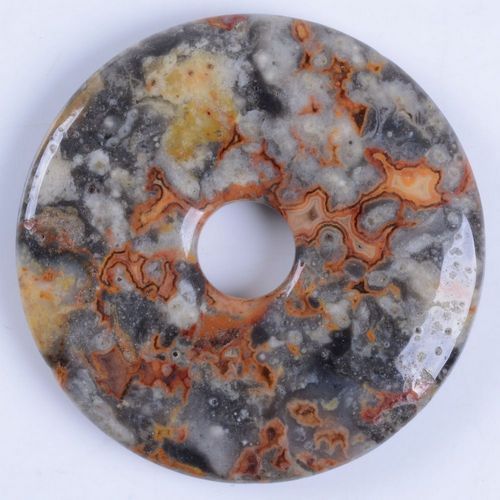 5878 - Pandantiv, agata crazy lace, donut, 50x7mm