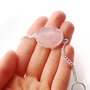 Femininity - bratara minimala cu quartz rose si lantisor placat cu argint