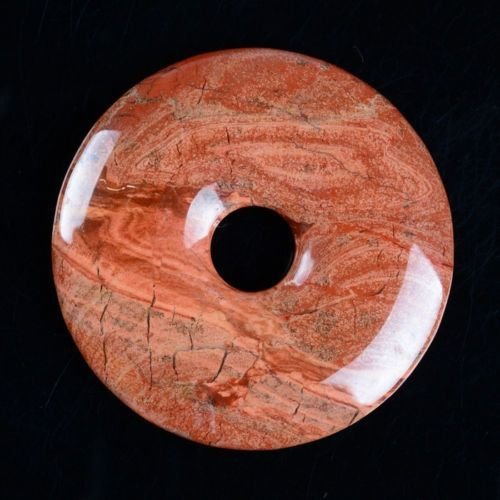 5881 - Pandantiv, donut, flame jasper, 50x7mm