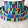 Snur plat ,bumbac model tribal 10x2mm  (50cm) (RTS0 13)