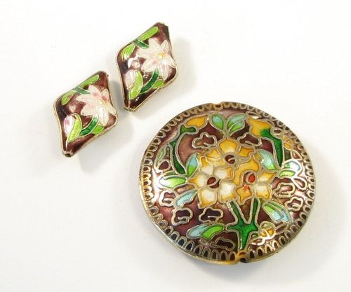 5917 - SET Margele cloisonne, romb, disc