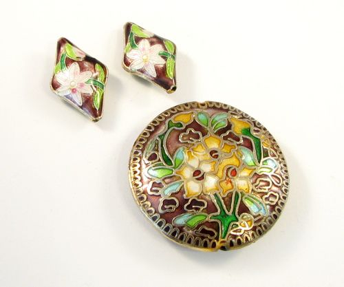 5917 - SET Margele cloisonne, romb, disc