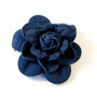 5647 - (1buc)  Flori de aplicat, imitatie piele, catifelate, ac de brosa si agrafa, 65mm