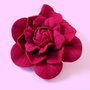 5648 - (1buc) Flori de aplicat, imitatie piele, catifelate, ac de brosa si agrafa, 65mm