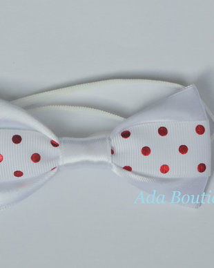 Mini papion cu buline alb