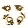 5954 - (4seturi) Inchizatoare toggle, bronz, floare