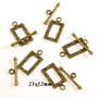 5955 - (5seturi) Inchizatoare toggle, bronz, dreptunghi