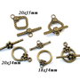 5957 - (5seturi) Inchizatoare toggle, bronz, floare, inel, romb