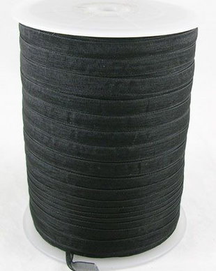 Panglica neagra, organza, 6mm