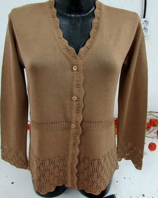 Jacheta tricot dantelat