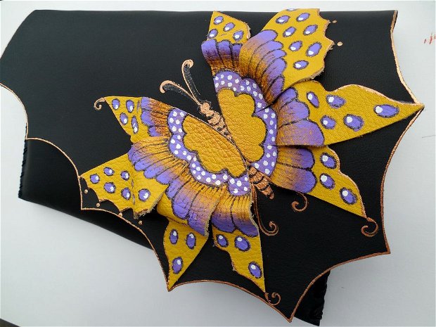 plic handmade unicat- Yellow Bubbles Butterfly