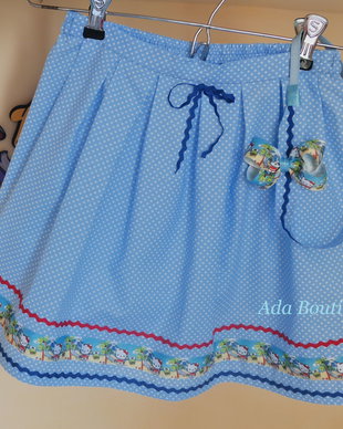 Fustita "Hello Kitty la mare" bleu-unicat