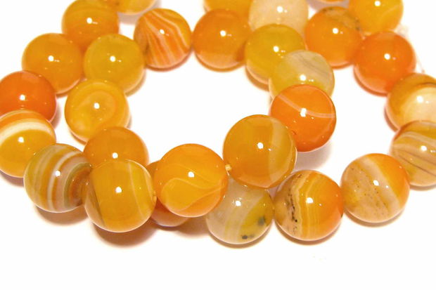 Agate naturale, 12 mm, Orange