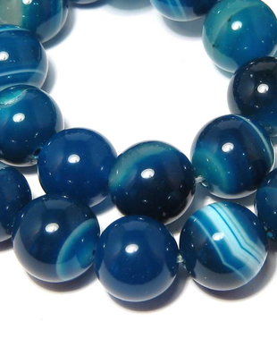 Agate naturale, 12 mm, DeepSkyBlue