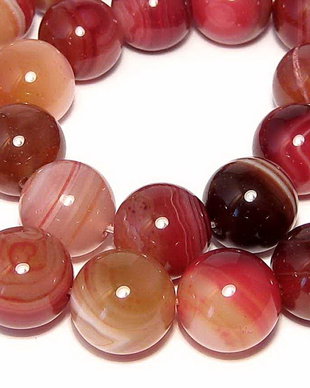 Agate naturale, 12 mm, DarkRed