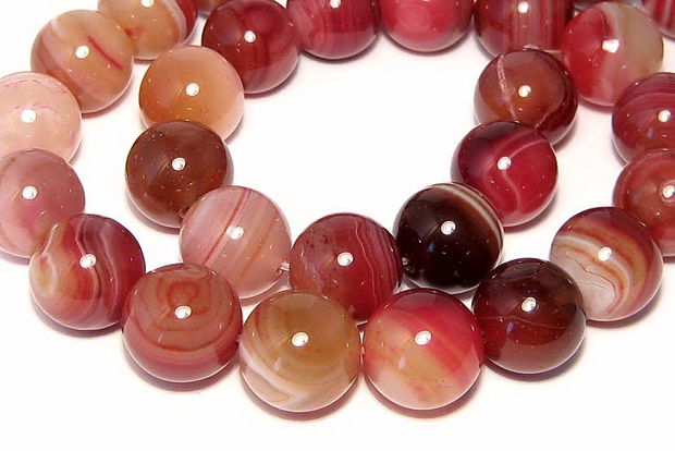 Agate naturale, 12 mm, DarkRed