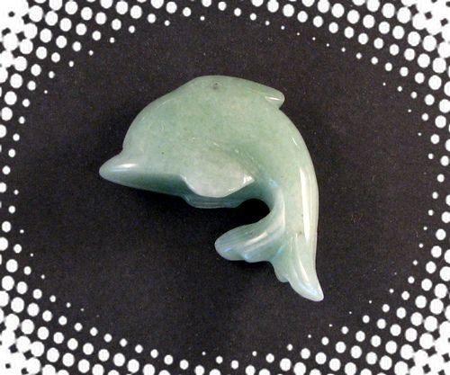 6015 - Pandantiv, aventurin verde, delfin, 3D