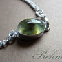 Bratara Talisman/Unisex argintata Prehnit