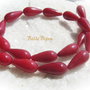 Picatura din pasta de coral rosu inchis aprox 6x12.5 mm