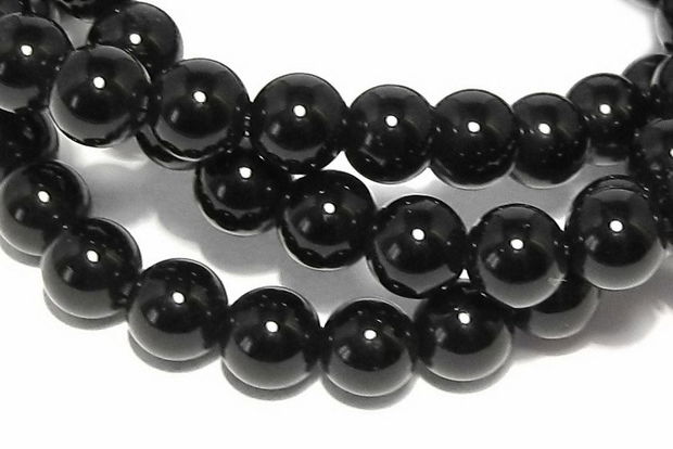 Agate naturale, 6 mm, Black