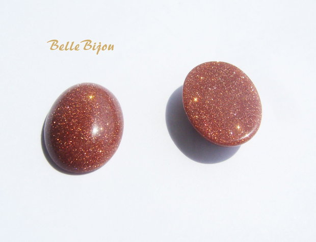 Cabochon oval din brown goldstone aprox 4.5x11.5x15 mm