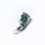 Pandant cu agata moss - alb verde - free form