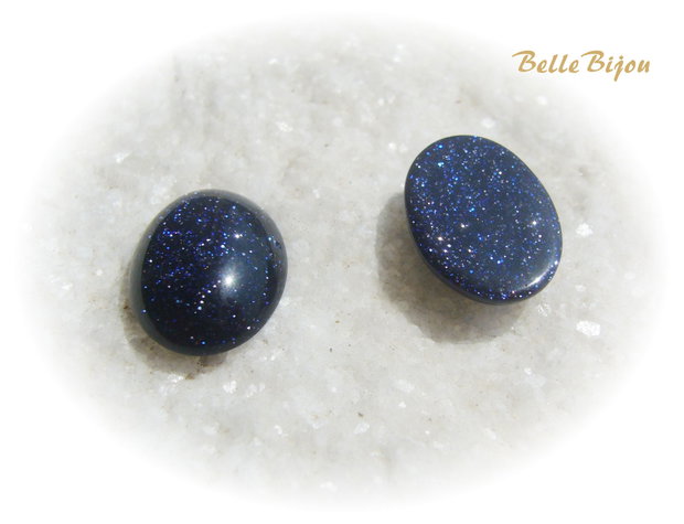 Cabochon oval din blue goldstone aprox 4.5x11.5x15 mm