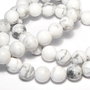 Howlite natural, alb, 4 mm