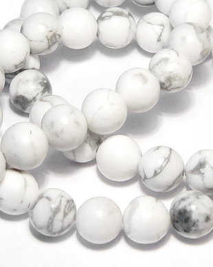 Howlite natural, alb, 4 mm