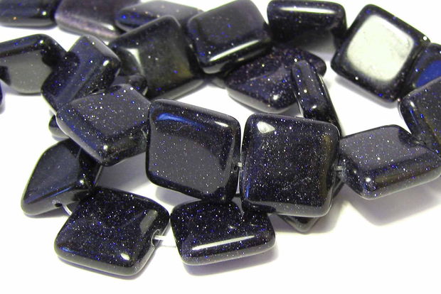 Blue Goldstone, 16x16x6 mm