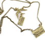 6041 - Baza colier, aliaj bronz, pasare, scrisoare, lantisoare