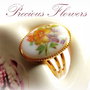 Inel placat cu aur&portelan FLOWERS