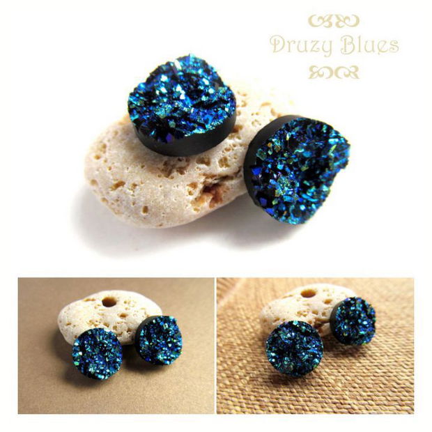 Bratara argintata druzy BLUES