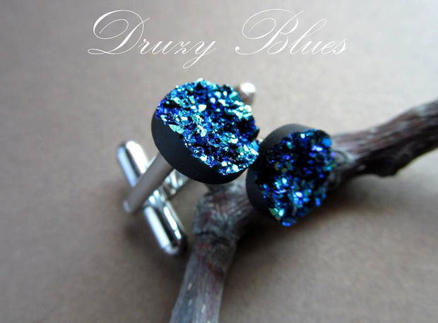 Bratara argintata druzy BLUES