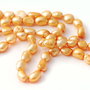 Sirag 36 cm perle de cultura   aprox 8 x 10 mm - galben cu tenta de oranj