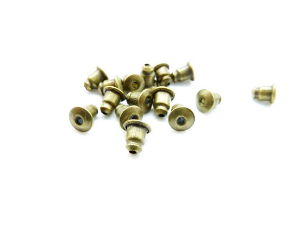 2b stopper metalic , cercei ,finisaj bronz 6x5mm (BZLAK 52)