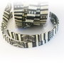Snur plat ,bumbac model tribal 10x2mm  (50cm) (RTS1 020)