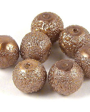 Perle creponate, 6 mm, maro