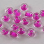 LMN413 - margele nisip transparente cu miez fucsia 4 mm