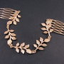 6068- SET 2 piepteni metalici aurii linkuri frunze