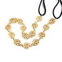 4484- Accesoriu pt par, linkuri / conectori  aliaj metalic auriu, snur elastic negru