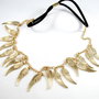 6084- Accesoriu pt par, charms, aripi inger,  aliaj metalic auriu, snur elastic negru