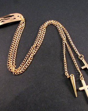 6075 - Clema, lantisoare, charms, cruciulite, aliaj auriu