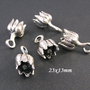 6079 - (5buc) Charms, flori clopotei, aliaj metalic argintiu