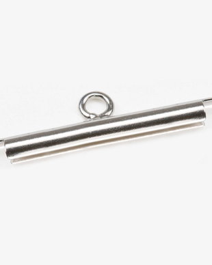 Miyuki slide tube, 20 mm, argintiu