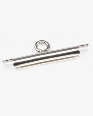 Miyuki slide tube, 15 mm, argintiu